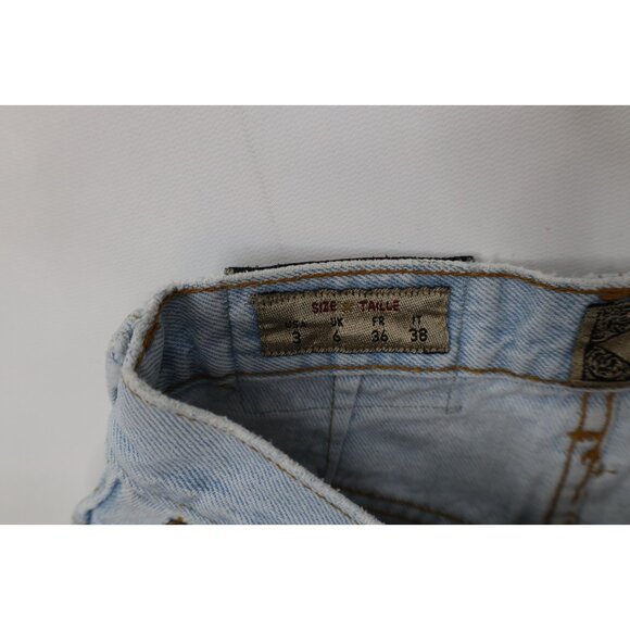 Vintage 90s Streetwear Womens 3 Distressed Relaxed Fit Tapered Denim Jeans USA - Picture 11 of 16